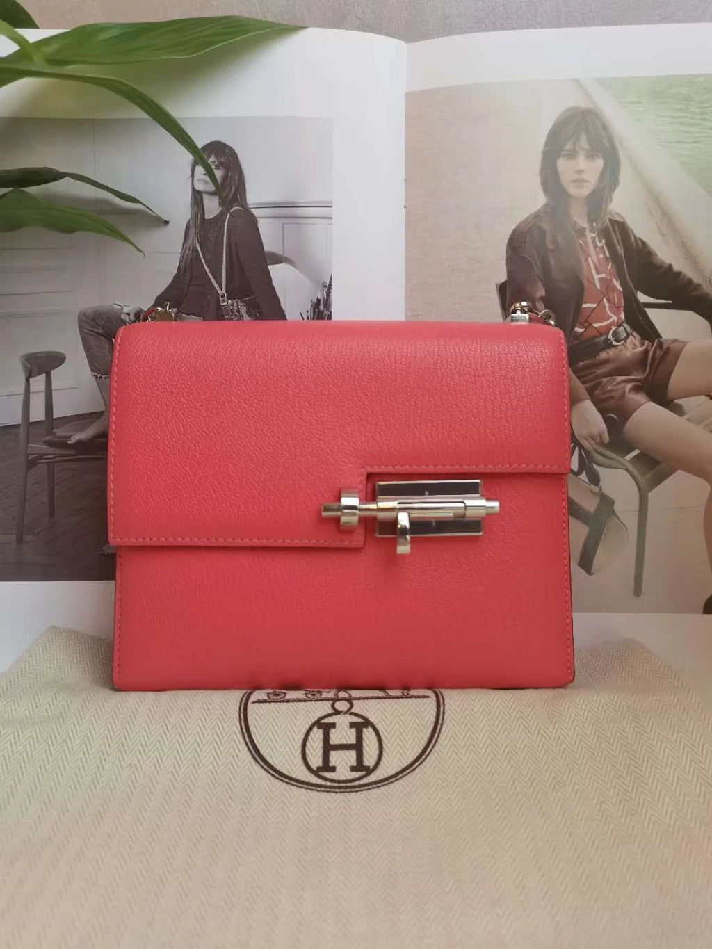 Hermes Pink Verrou Mini Chain Shoulder Bag For Women