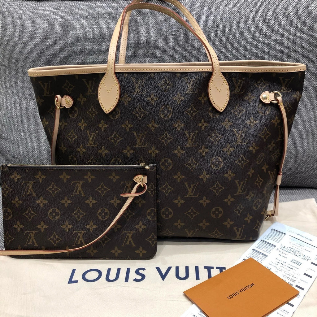 Louis Vuitton Neverfull Medium Canvas Tote Bag For Women
