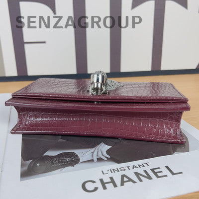 YSL Saint Laurent Kate Tassel Chain Bag Red Silver Small Crossbody