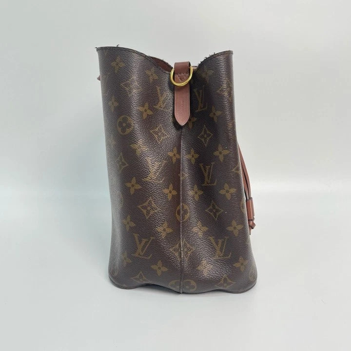 Louis Vuitton Neonoe Monogram Canvas Medium Brown Bucket Bag Women