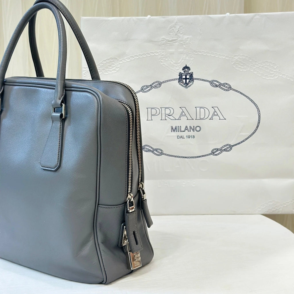 Prada Classic Leather Business Briefcase Handbag For Women