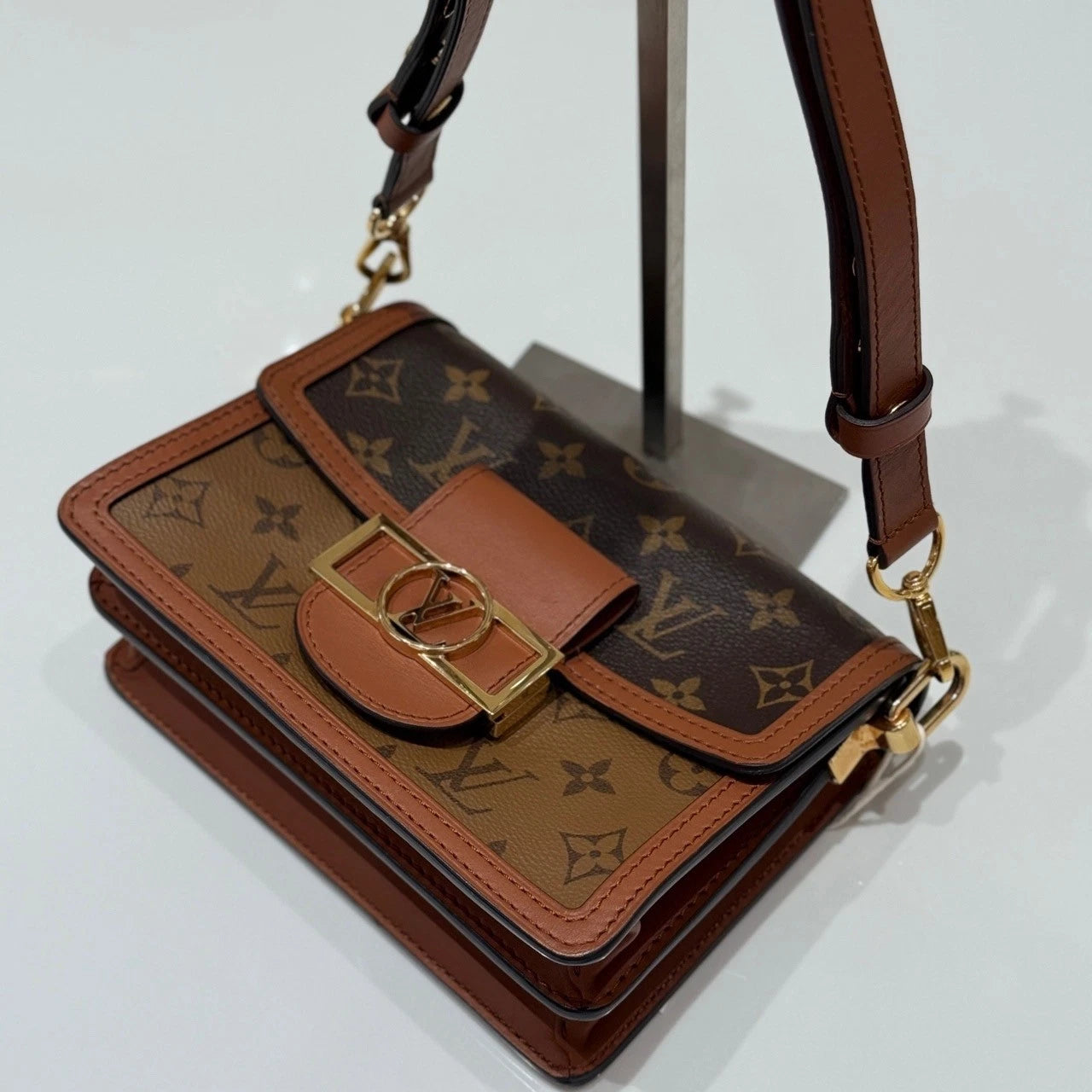 Louis Vuitton Women Dauphine Monogram Canvas Shoulder Crossbody Bag Brown