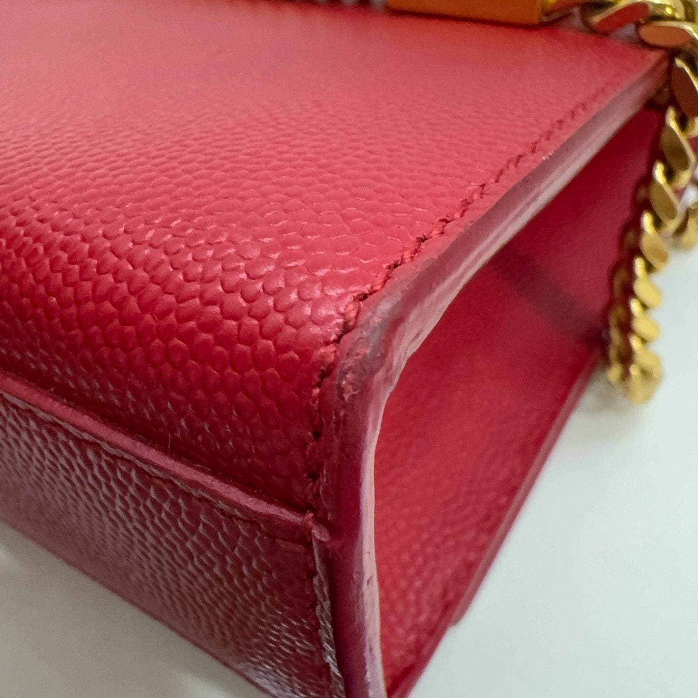 YSL Red Gold Kate Caviar Leather Shoulder Crossbody Bag For Women