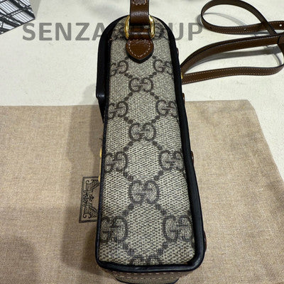 Gucci 1955 Mini Phone Crossbody Bag Brown Gold Buckle Classic Women
