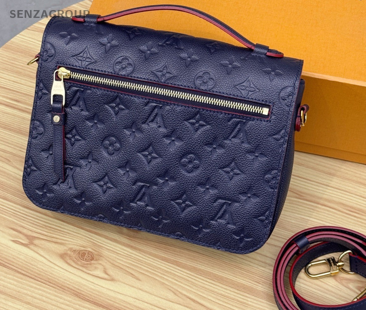 Louis Vuitton Pochette Métis Monogram Empreinte Shoulder Handbag Navy