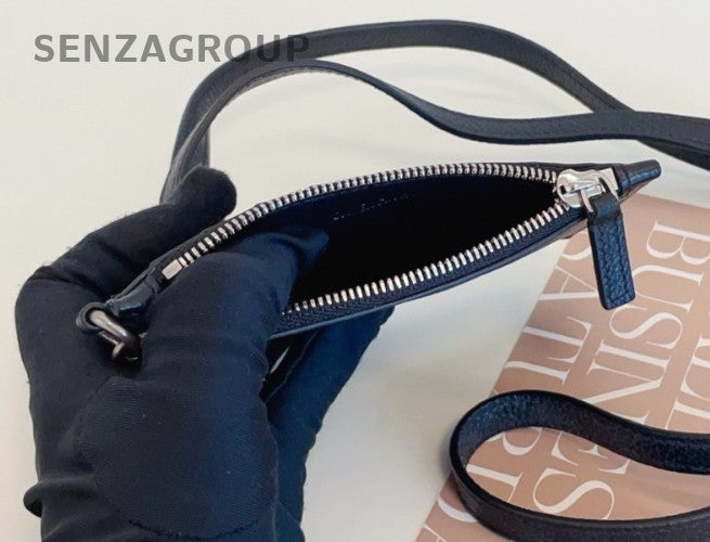 Balenciaga Shoulder Crossbody Card Holder Black Unisex Adults Almost Brand New