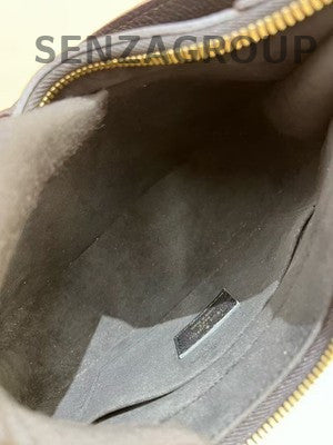 Louis Vuitton Black Leather Croissant Moon Bag Women's Shoulder Crossbody