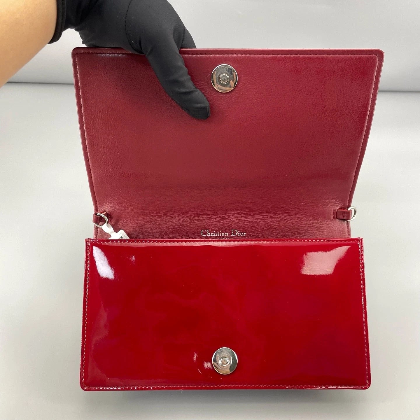 Dior Lady Dior Red Chain Bag Excellent