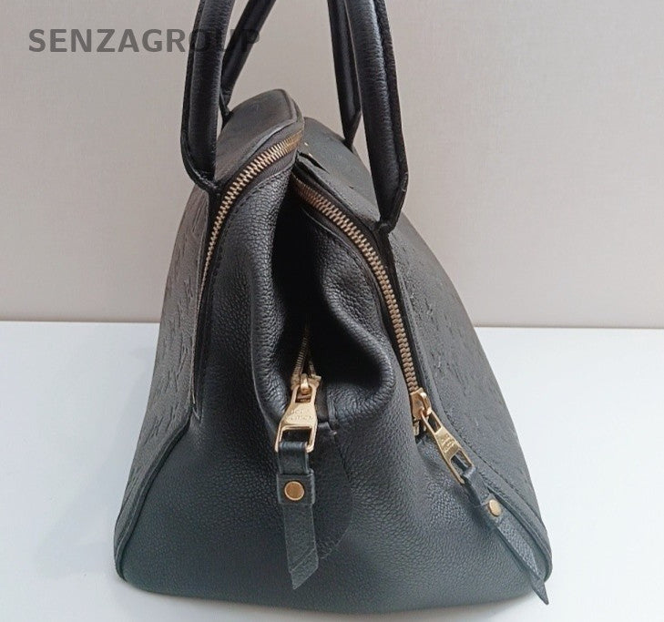 Louis Vuitton Monogram Calfskin Black Gold Top Handle Bag Women Classic