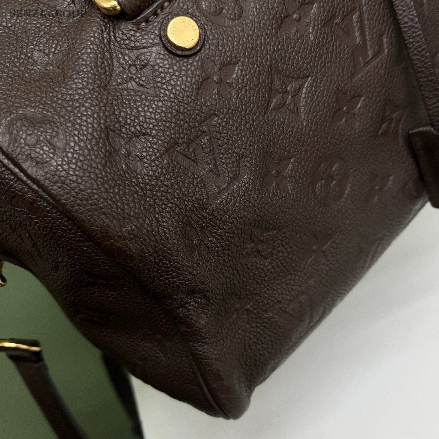 Louis Vuitton Speedy25 Monogram Top Handle Bag Crossbody Brown Gold Women