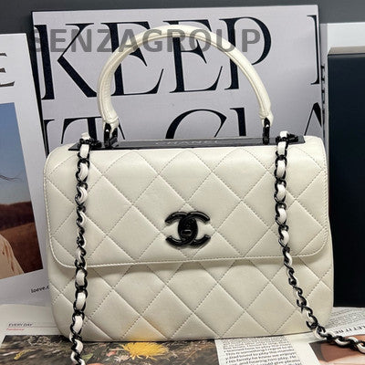 Chanel Trendy CC Medium White Quilted Chain Shoulder Bag