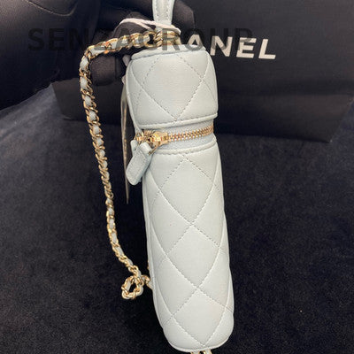 Chanel Quilted Chain Crossbody Phone Bag - White Gold