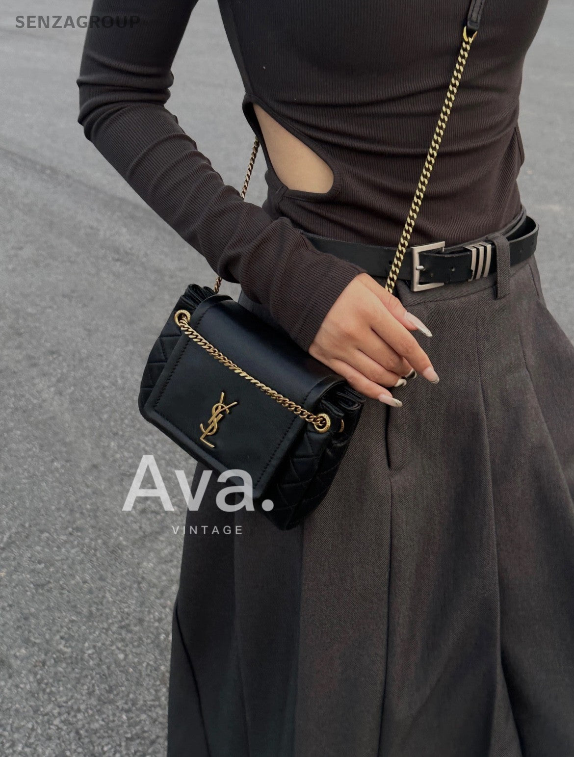 YSL Saint Laurent mini Nolita Diamond pattern Chain Strap Crossbody Brand NEW