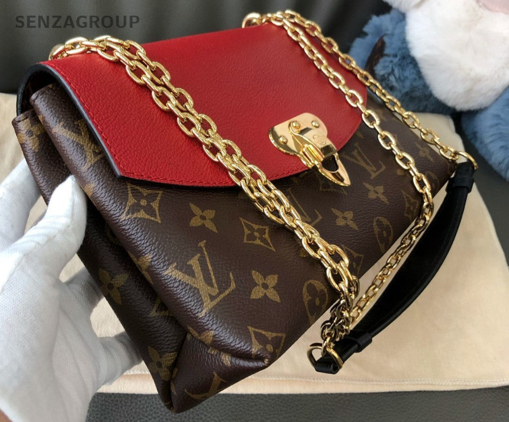 Louis Vuitton Saint Placide Chain Monogram Shoulder bag Brown Red Women