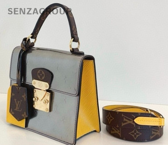 Louis Vuitton Spring Street Epi Leather Top Handle Shoulder Crossbody Bag Silver