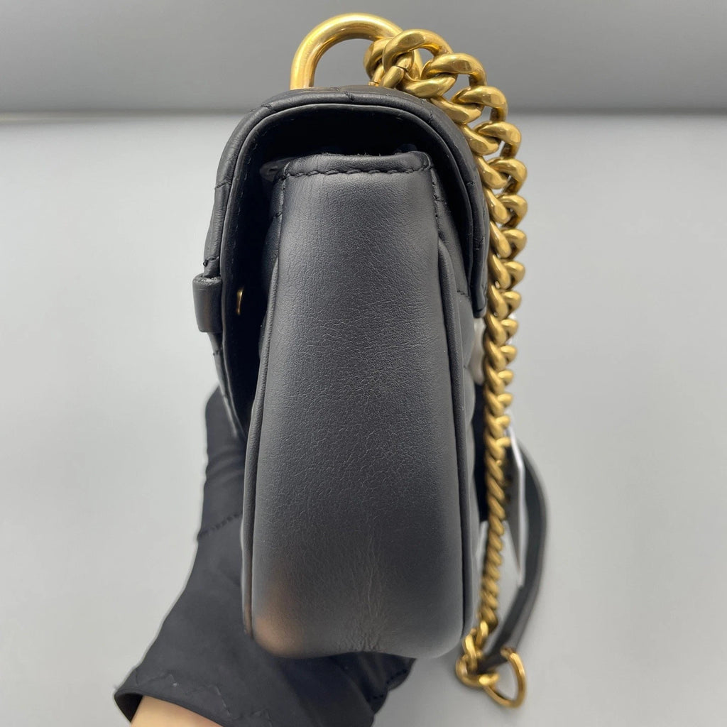 Louis Vuitton New Wave Chain Shoulder Crossbody Bag Black Gold Women