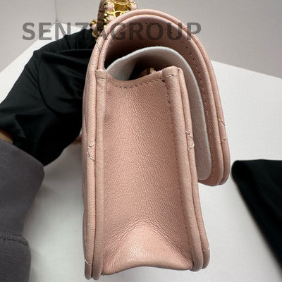Chanel Quilted WOC Chain Shoulder Bag Pink Gold Fashion Women