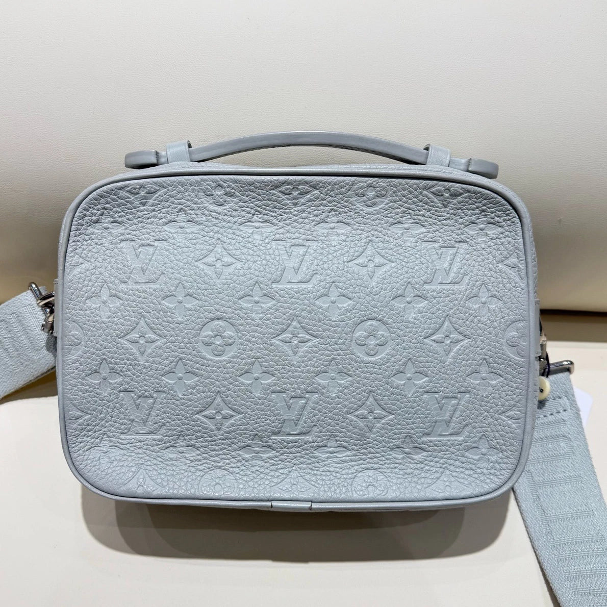 Louis Vuitton S-Lock Calfskin Monogram Empreinte Gray Handbag Crossbody