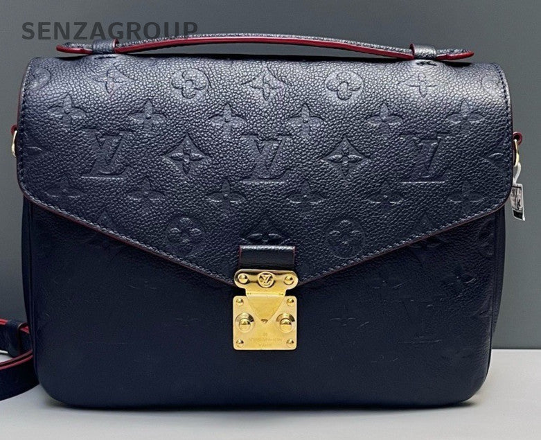 Louis Vuitton Monogram 2Way Shoulder Bag Crossbody Blue Gold Women Classic