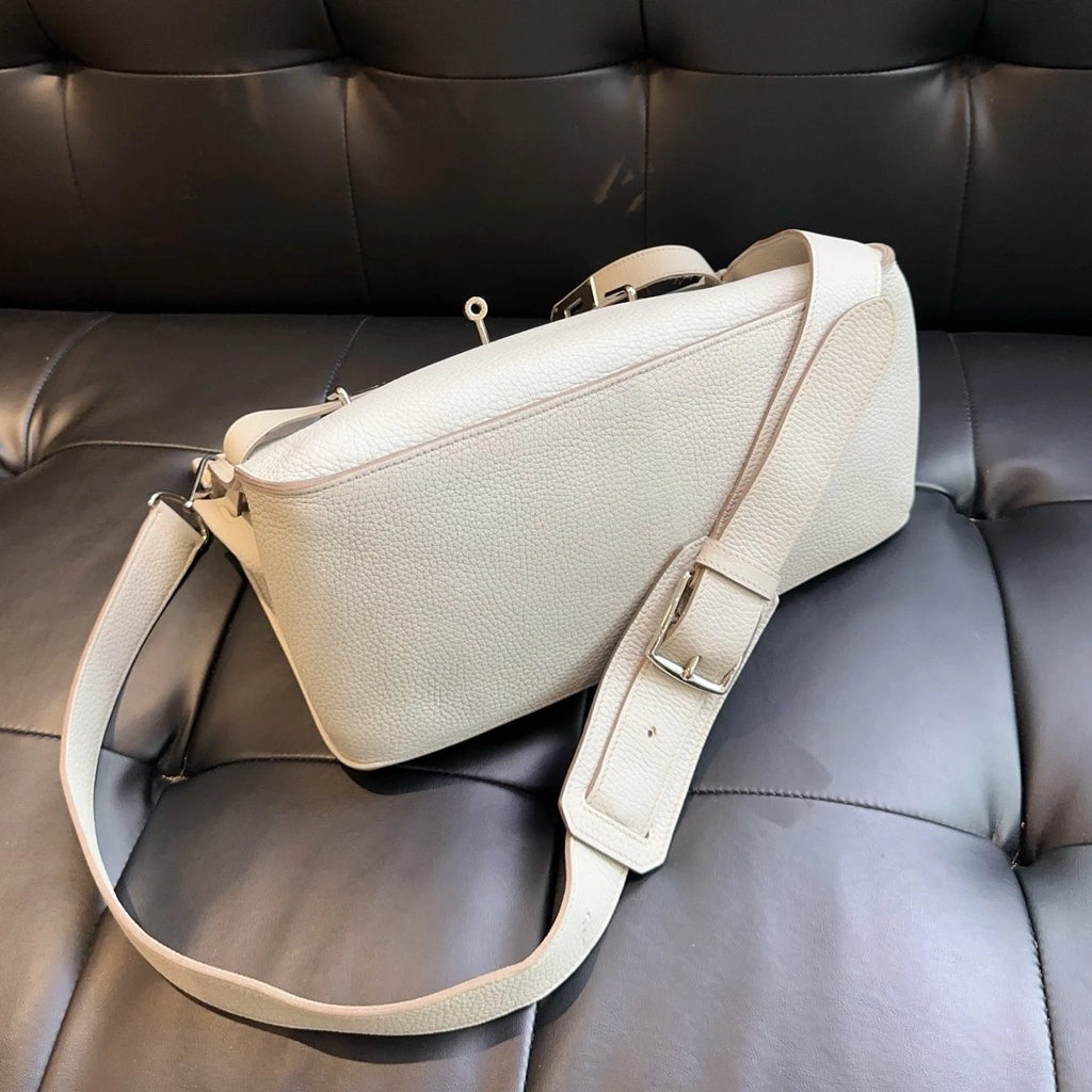 Hermes Jypsiere34 Shoulder Bag Silver Gray Unisex Adults Classic