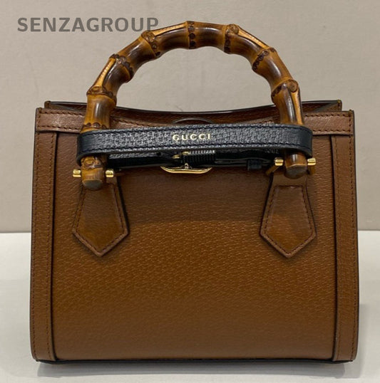 Gucci Diana Tote Handbag Crossbody Brown Gold Used Women Classic Fashion
