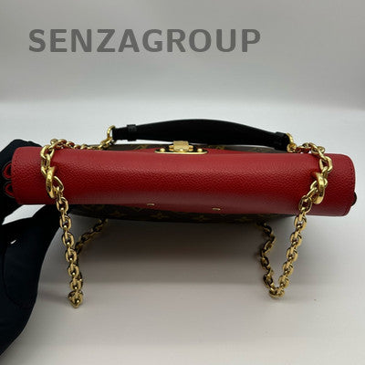 Louis Vuitton Saint Monogram Chain Crossbody Shoulder Bag Brown Red Gold
