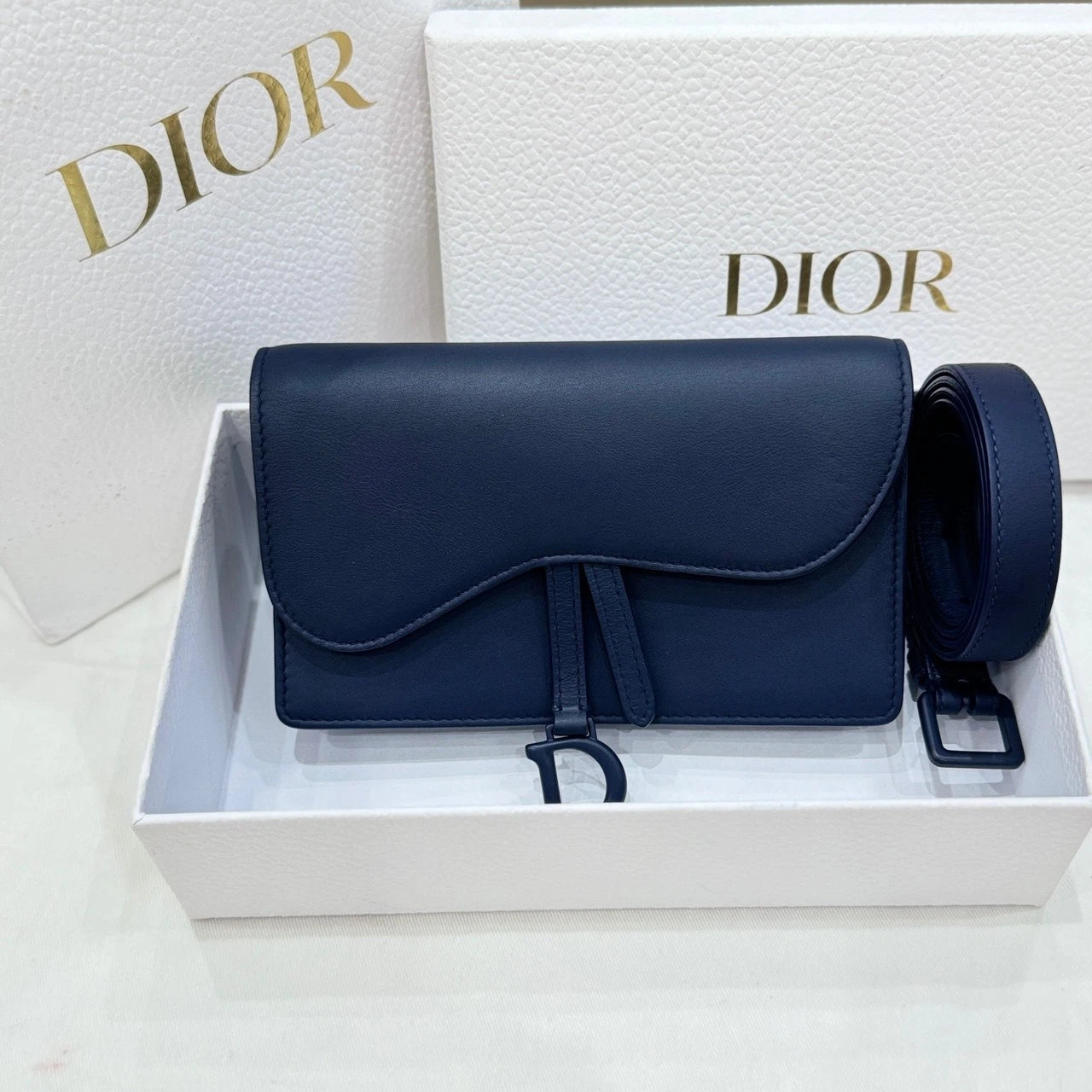 Dior Saddle Small Navy Blue Crossbody Waist Bag For Women