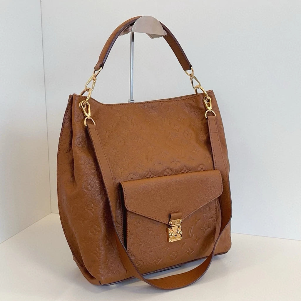 Louis Vuitton Métis Hobo 3Ways Top Handle Shoulder Crossbody Brown Gold Women