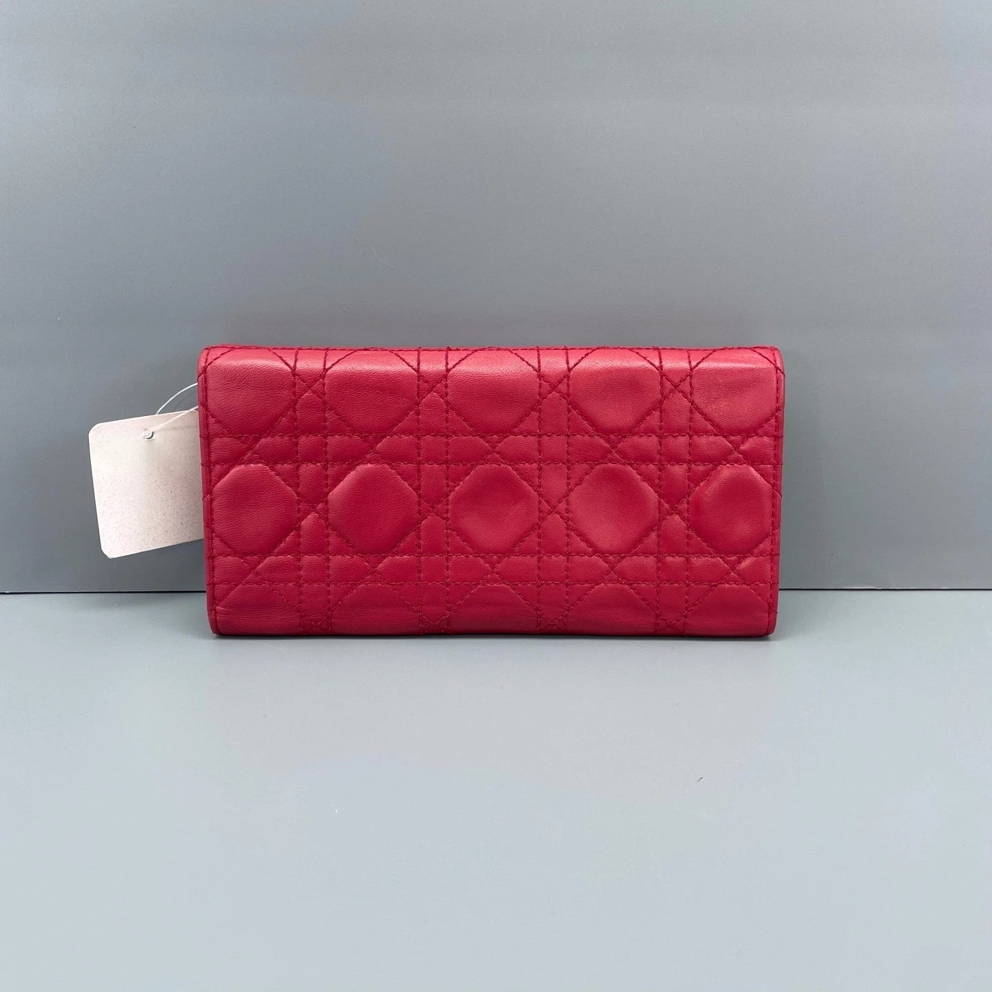 Dior Red Quilted Leather Clutch Wallet For Women