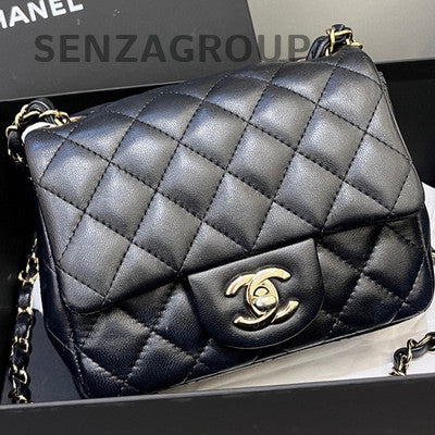 Chanel Classic Flap Black Gold Quilted Chain Shoulder Bag