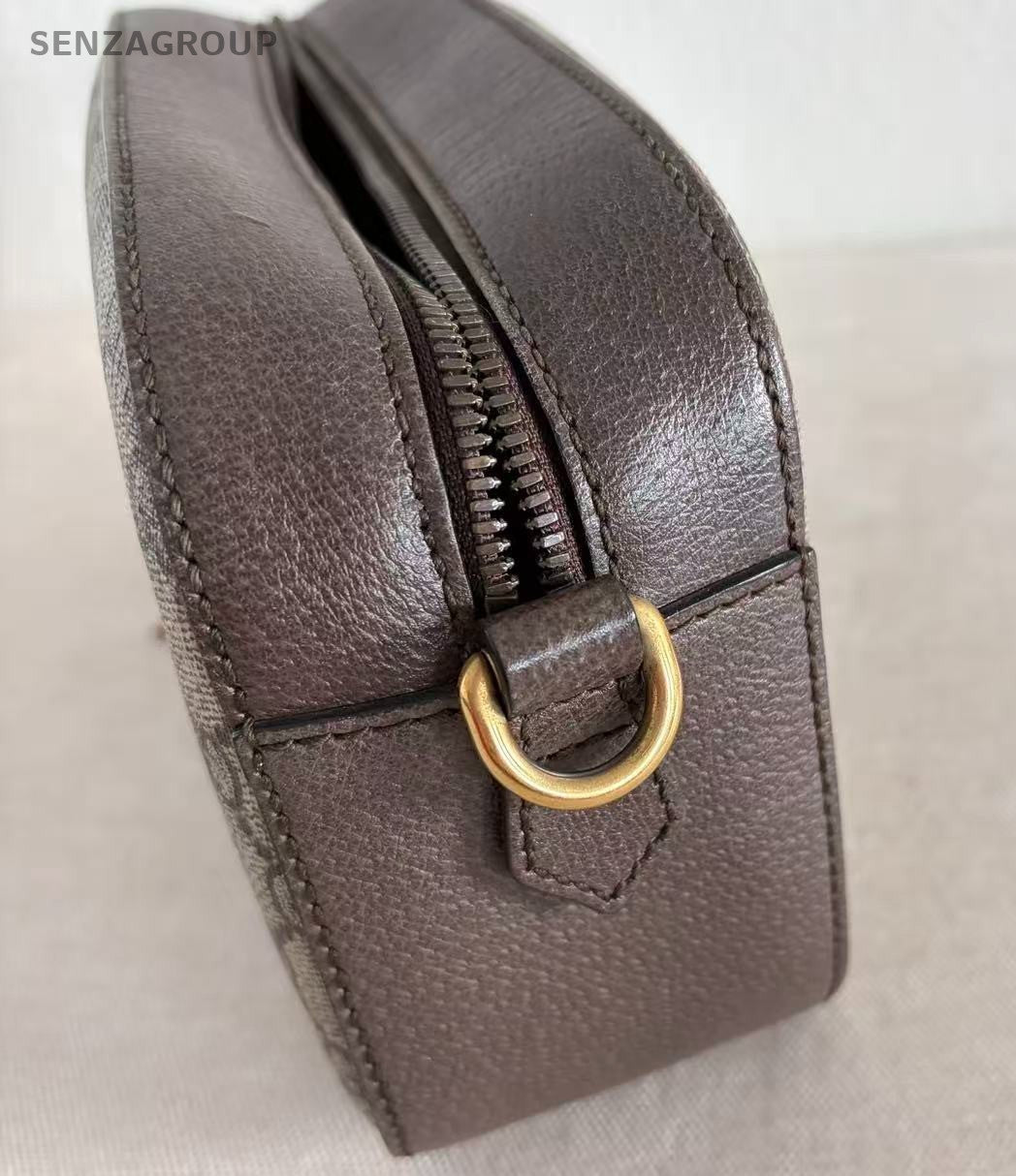Gucci Tiger Head Camera Ophidia Shoulder Bag Crossbody Brown Gold Women Classic