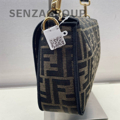 Fendi Medium Black Gold Tote Shoulder Bag - Classic Fashion Women
