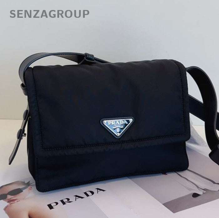 Prada Cini Re-Nylon PM Crossbody Black Unisex Adults Classic Fashion