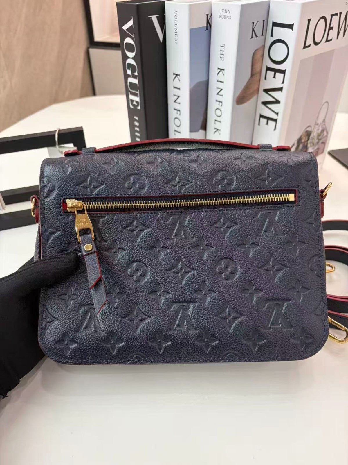 Louis Vuitton Monogram Empreinte Blue Leather Pochette Métis Handbag Crossbody