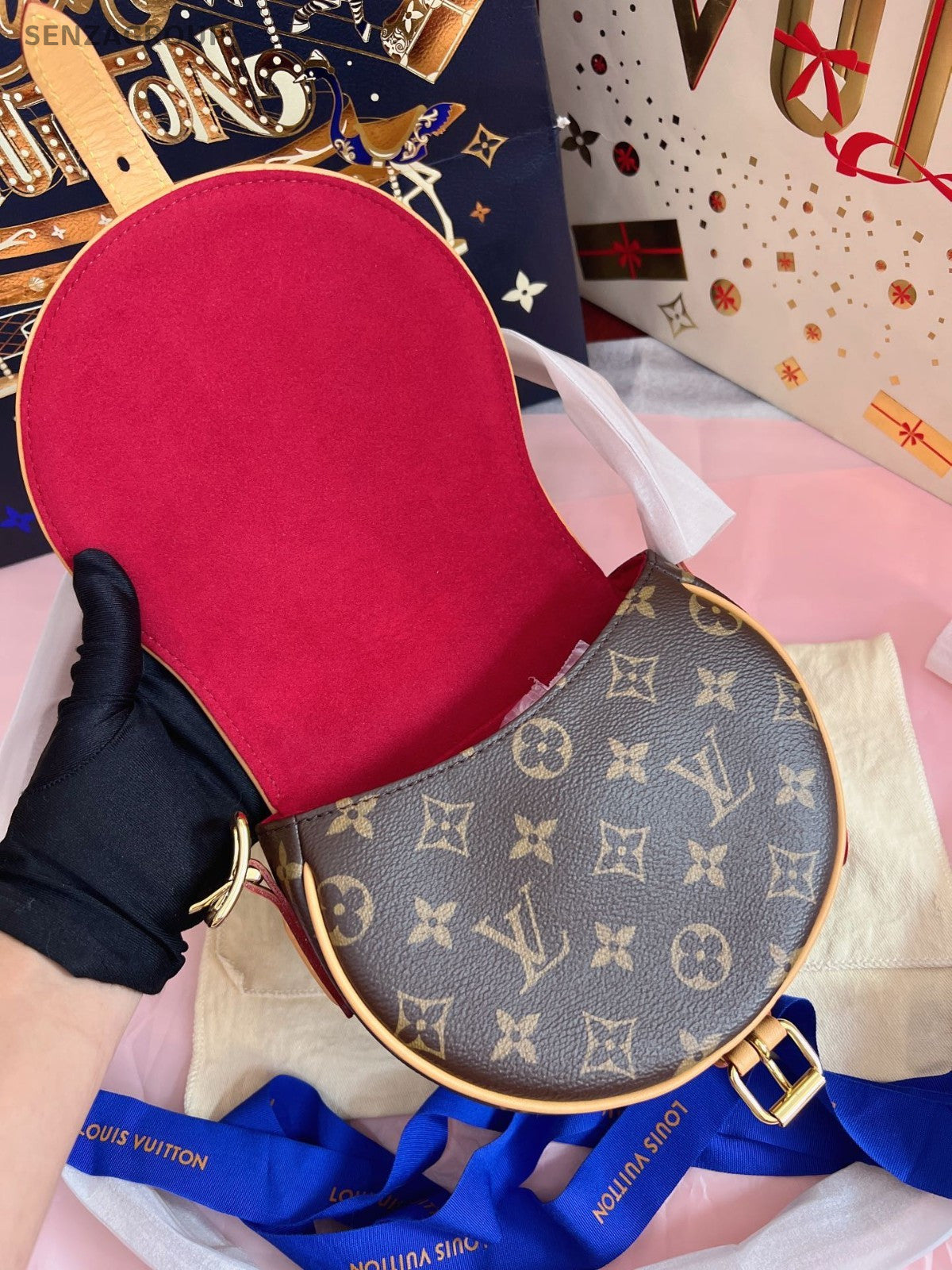 Louis Vuitton Saddle Monogram Shoulder bag Crossbody Women Brown