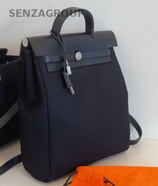 Hermes Herbag31 Backpack Black Silver Women Vintage Classic