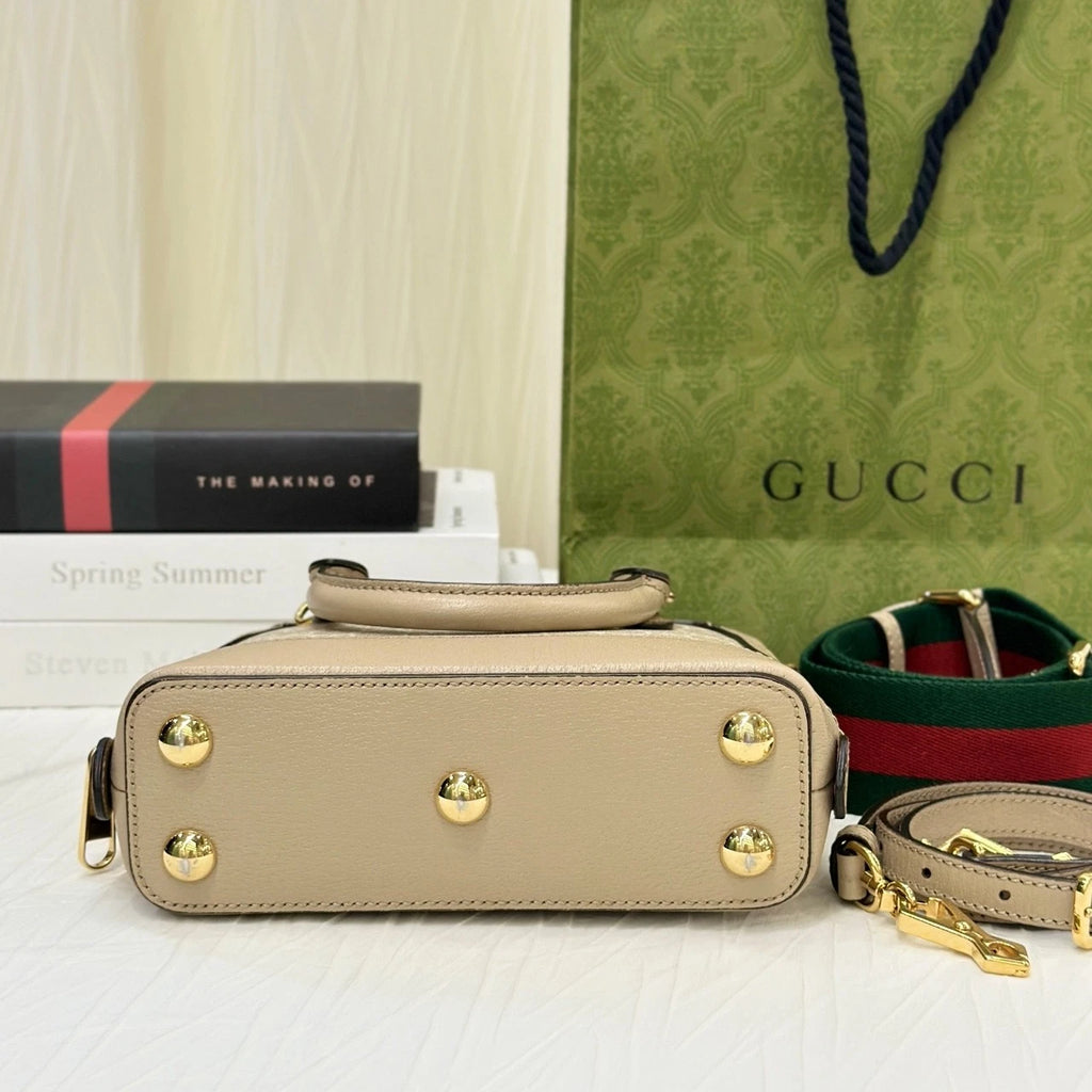 GUCCI 1955 Monogram Canvas Mini Shell Crossbody For Women