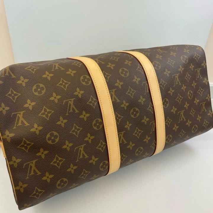 Louis Vuitton Canvas Keepall45 Travel Top Handle Bag For Women