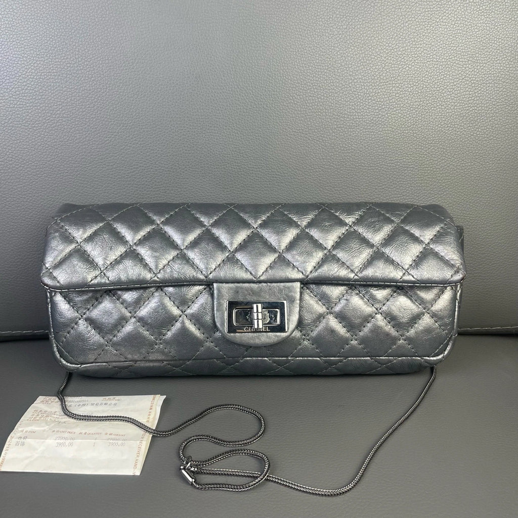 Chanel 2.55 Pearl Leather Baguette Shoulder Underarm Bag For Women
