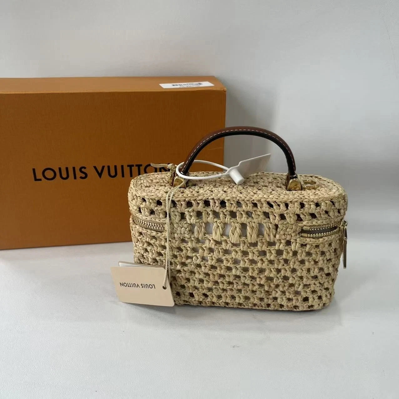 Louis Vuitton Woven Raffia Vanity Box Bag For Women