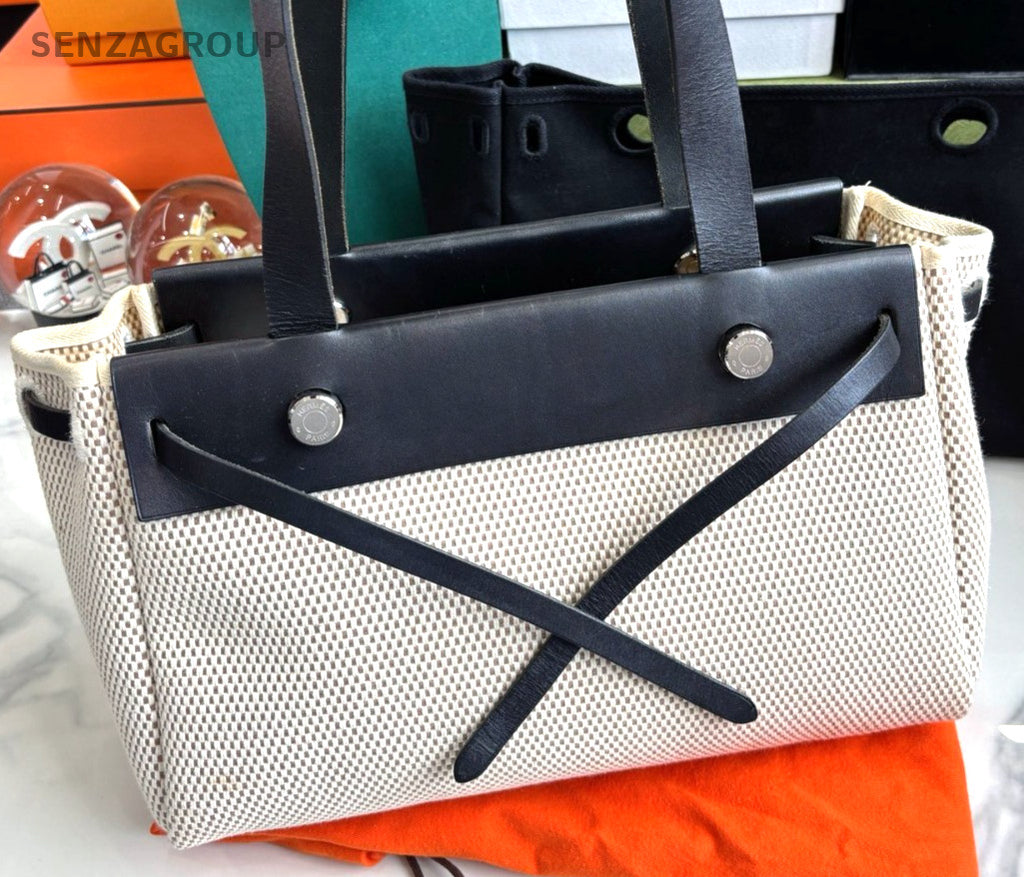 Hermes Herbag tote Horizontal Top Handle Panda Color Women Shoulder bag