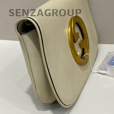 Gucci Blondie GG White Gold Chain Shoulder Crossbody Bag Women's Fashion