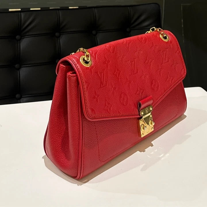 Louis Vuitton Saint Germain Red Gold Hardware Chain Shoulder Crossbody Bag