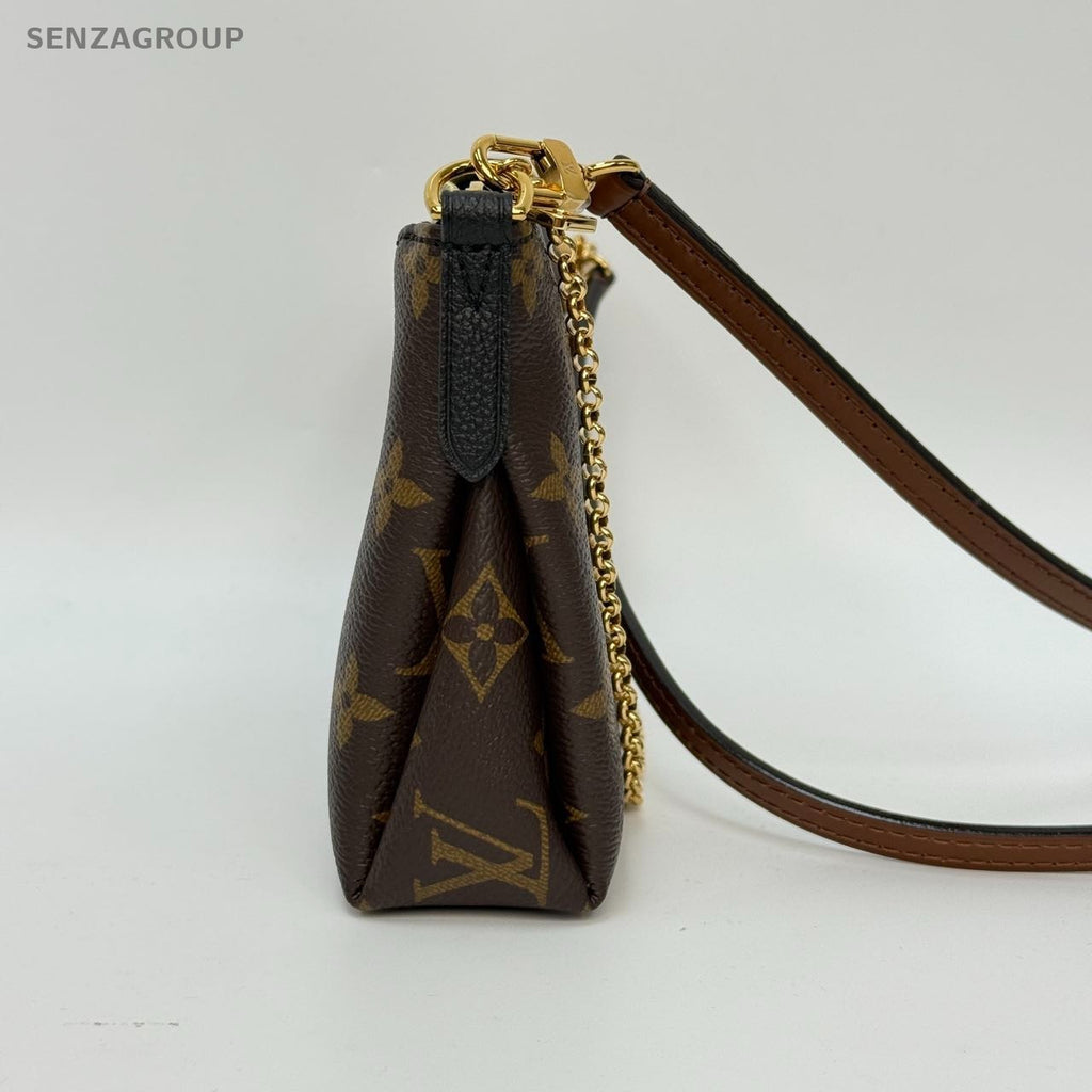 #1 - SJ0001  Louis Vuitton Pallas Clutch Brown Canvas