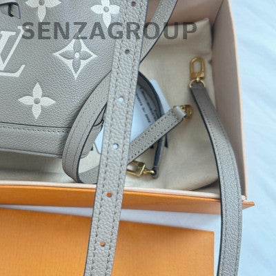 Louis Vuitton Monogram Nano Noe Grey Gold Shoulder Crossbody Bag Women Classic