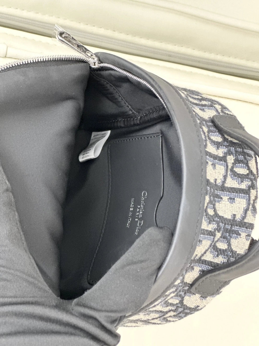 Christian Dior Oblique Mini Backpack Black Silver Hardware Women S