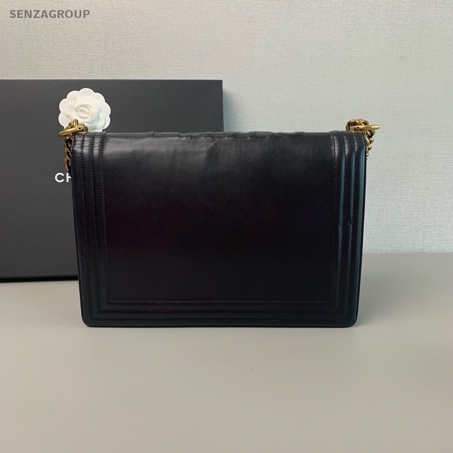 CHANEL Leboy Vintage Chain Shoulder bag Calfskin Black Gold Women