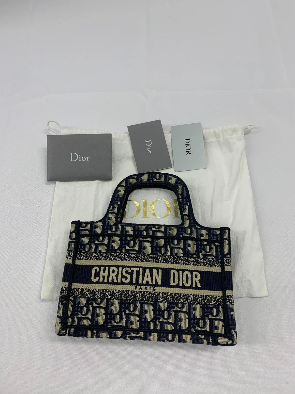 Dior Book Tote Canvas Handbag Tote Bag Excellent