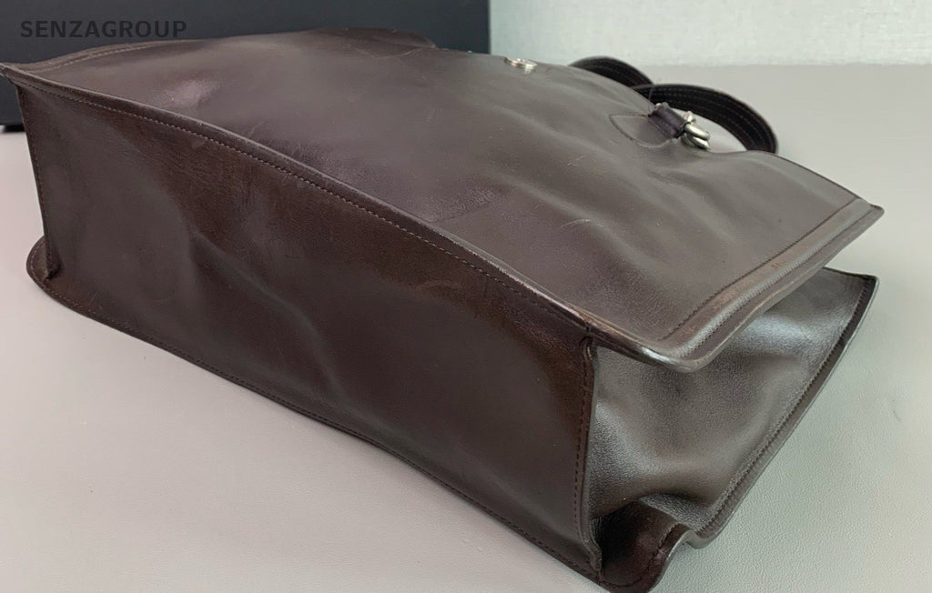 Chanel Vintage Calfskin Tote Shoulder Bag Brown