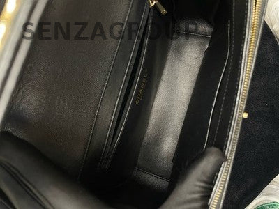 Chanel Black Calfskin Gold Hardware Messenger Bag Large Chain Shoulder Bag